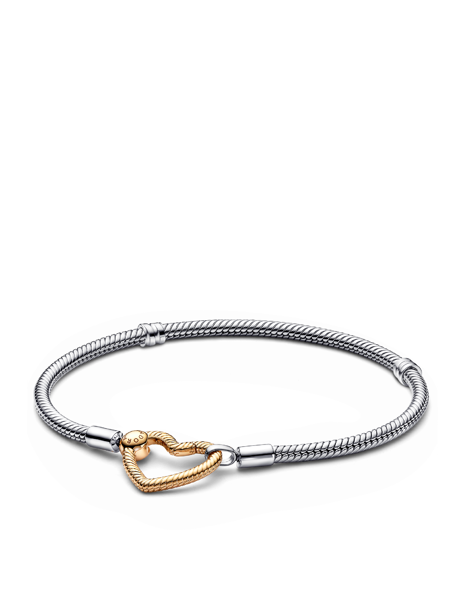 Heart Clasp Snake Chain Bracelet | Two-tone | Pandora US