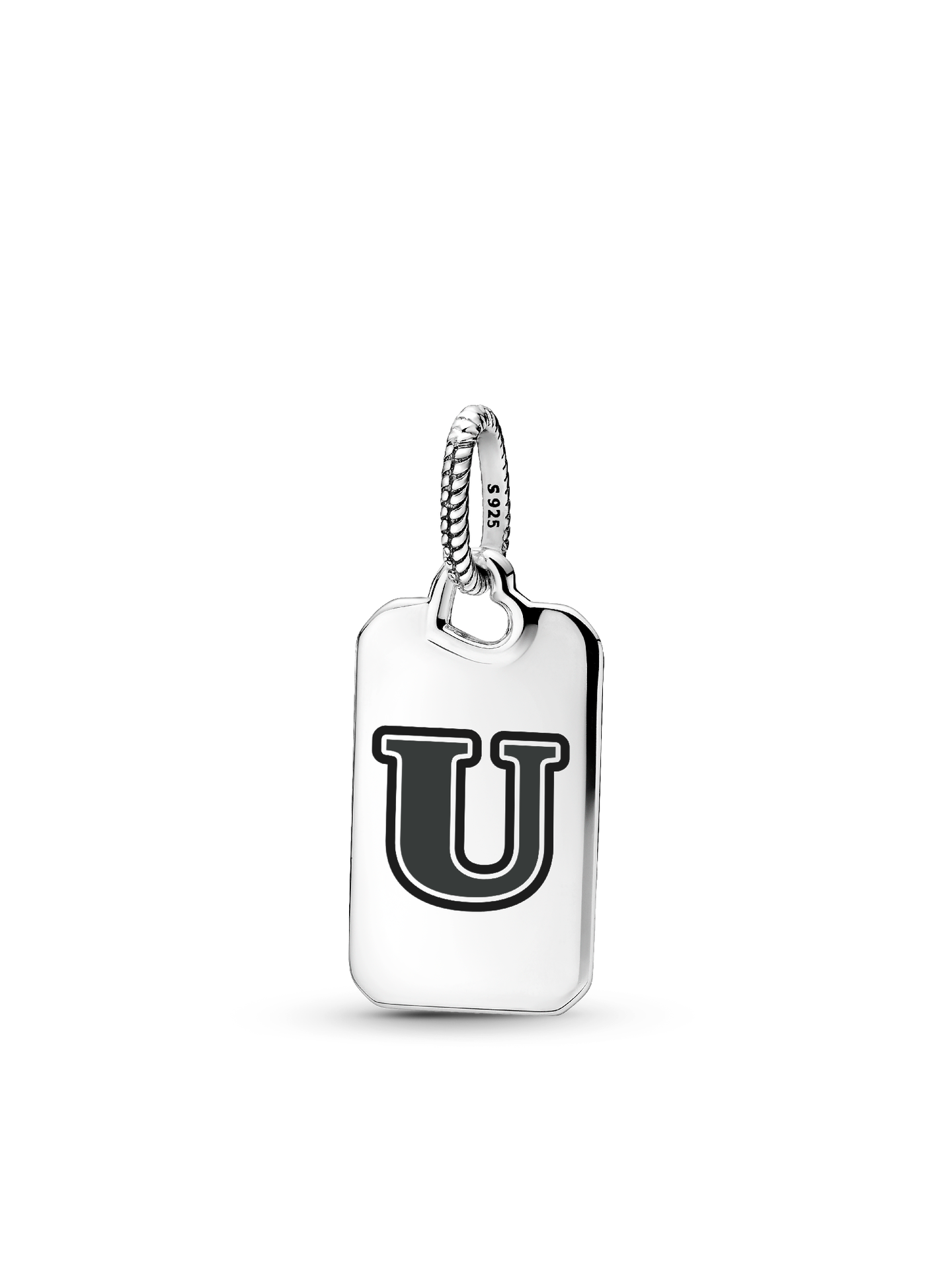 Женская подвеска Pandora Letter U Rectangle, цвет: Серебро — фото 1