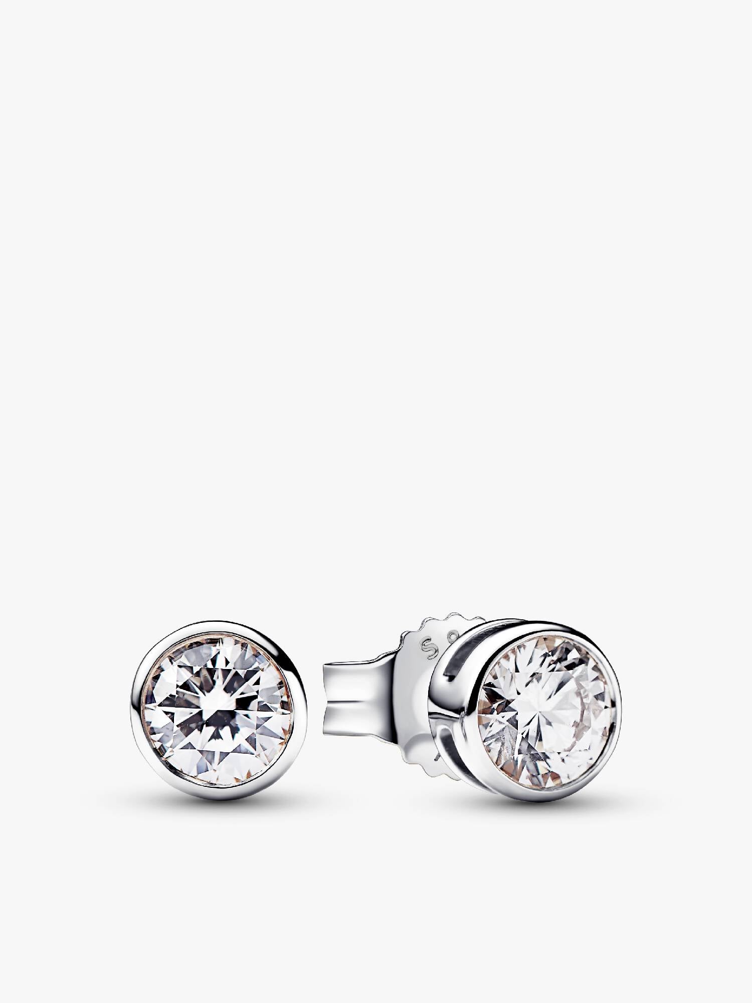 Pandora Era Bezel Sterling Silver Lab-grown Diamond Earrings
