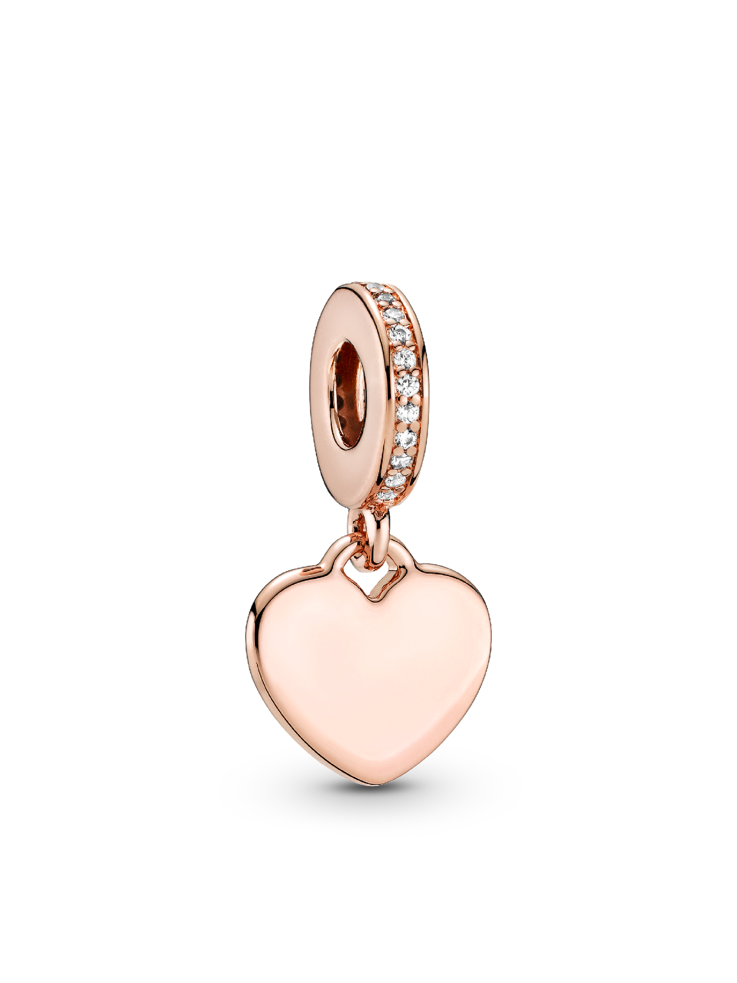Женский шарм Pandora Engravable Heart Tag Dangle Charm, Rose gold plated, цвет: Покрытие розовым золотом — фото 1