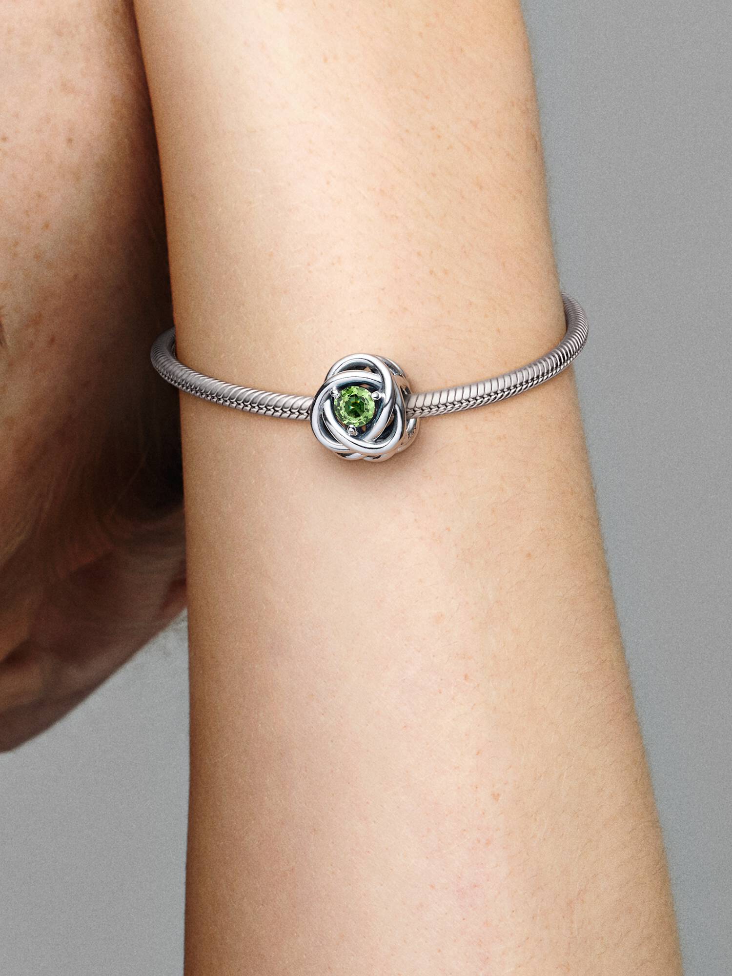 August Spring Green Eternity Circle Charm