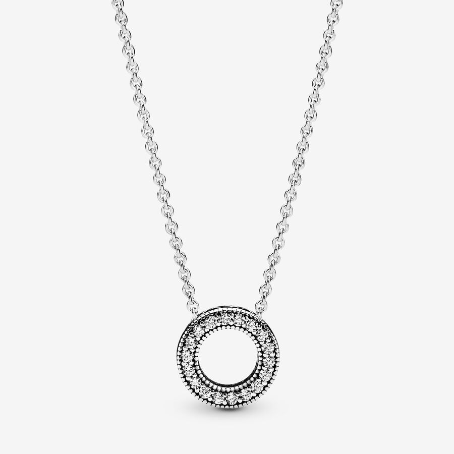vagabond variabel nominelt Pandora Logo Pavé Circle Collier Necklace | Sterling silver | Pandora US