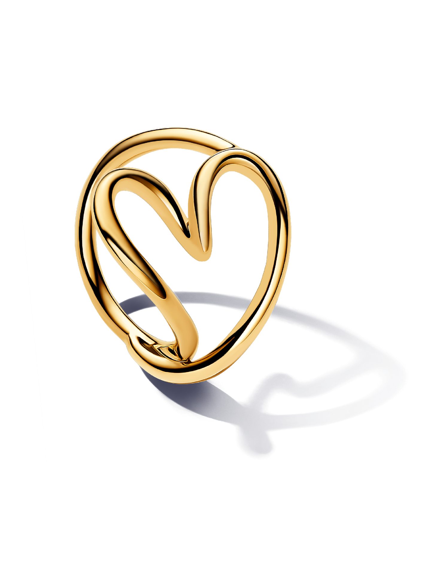 Женское кольцо Pandora Organically Shaped Heart, Gold plated, цвет: Позолоченный