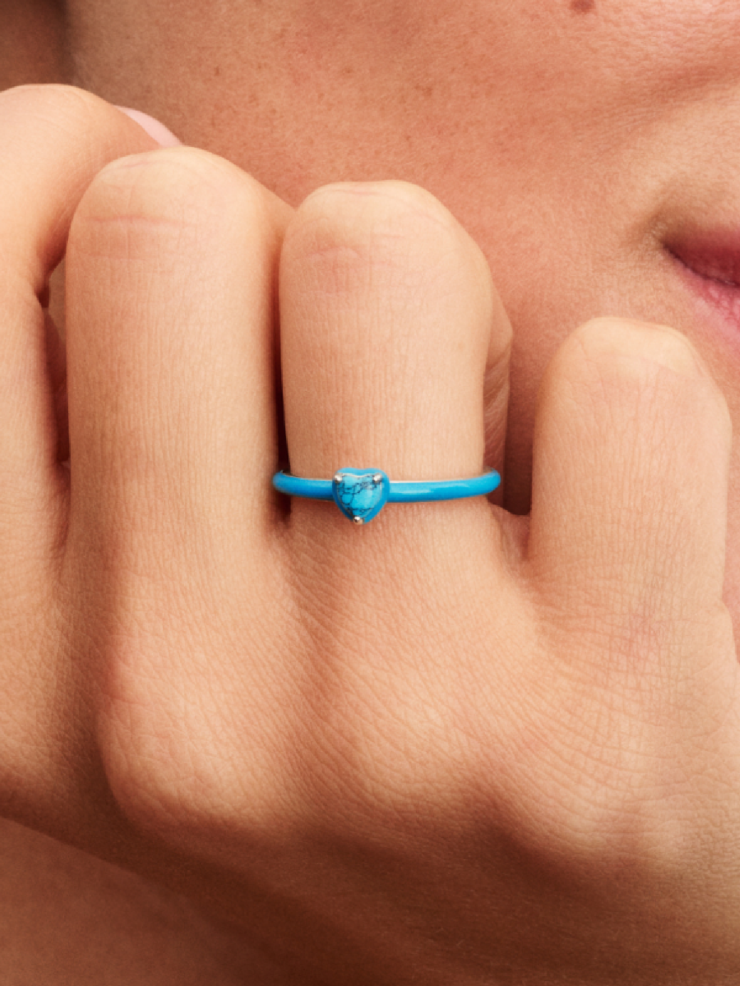 Женское кольцо Pandora Turquoise-colored Heart Stone, цвет: Серебро — фото 3