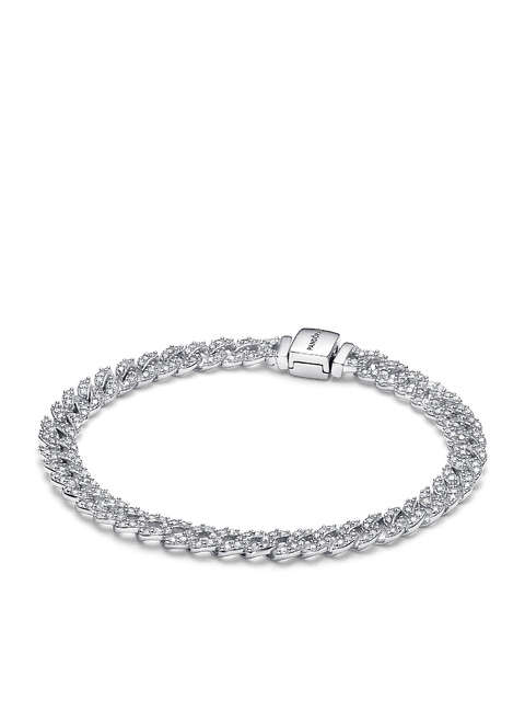 Женский браслет Pandora Pavé Cuban Chain, Sterling silver, цвет: Серебро