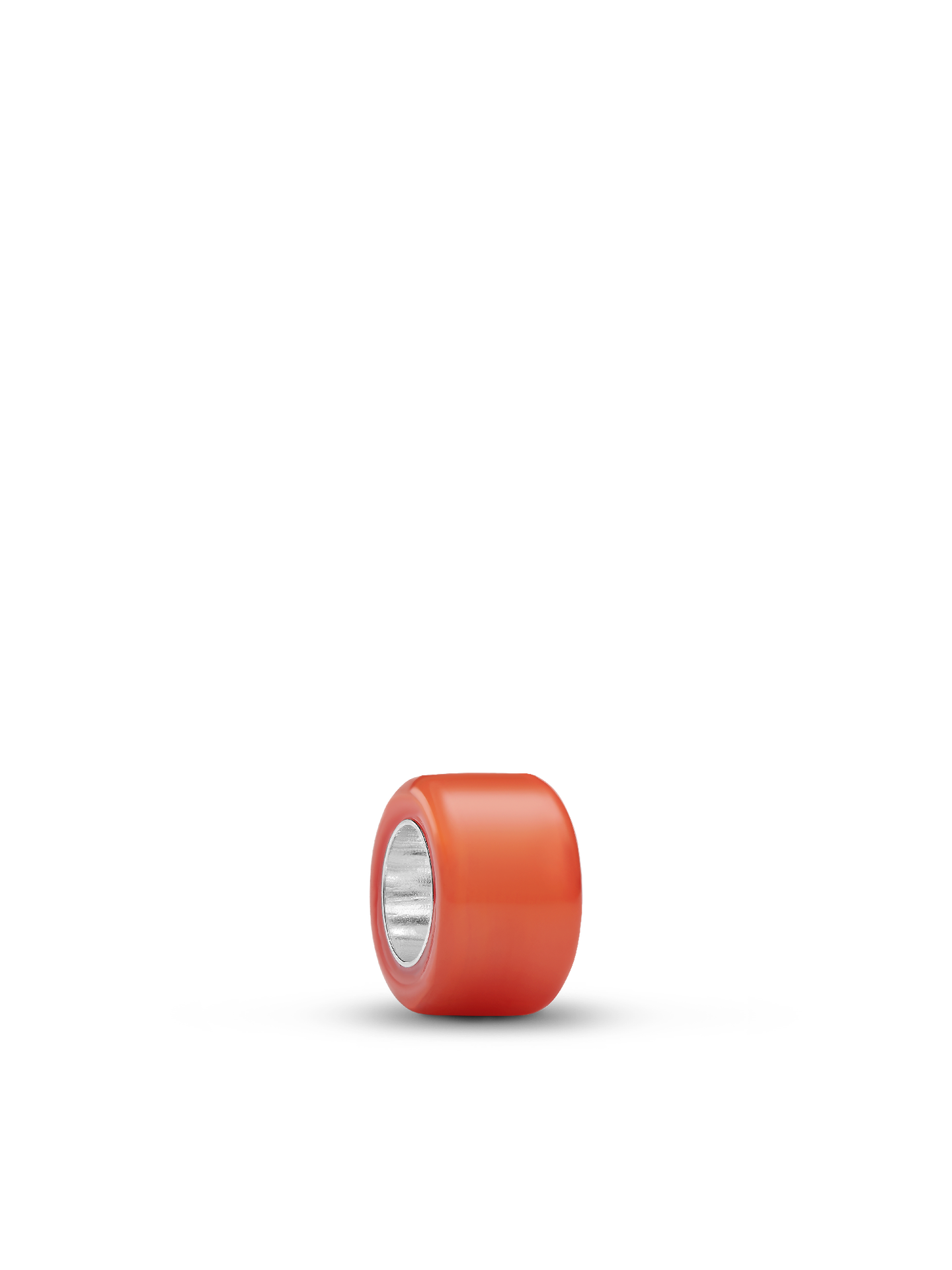Женский шарм Pandora Orange Murano Glass Mini Charm, цвет: Серебро — фото 1