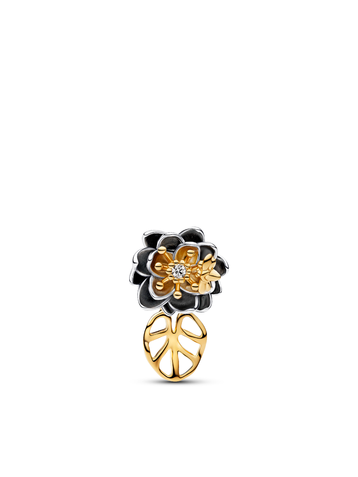 Женский шарм Pandora Disney Princess Tiana Water Lily Lab-grown Diamond Charm, цвет: Двухцветный — фото 1