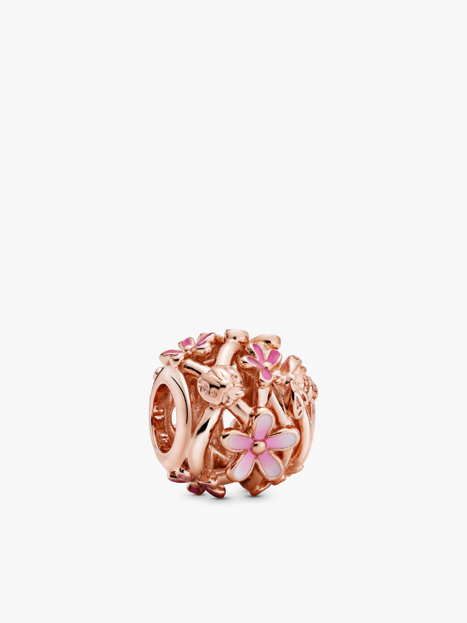Openwork Pink Daisy Flower Charm