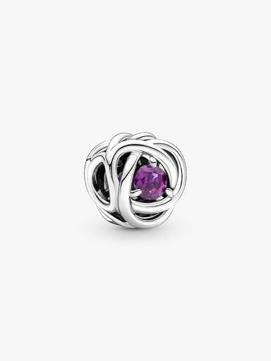 February Purple Eternity Circle Charm