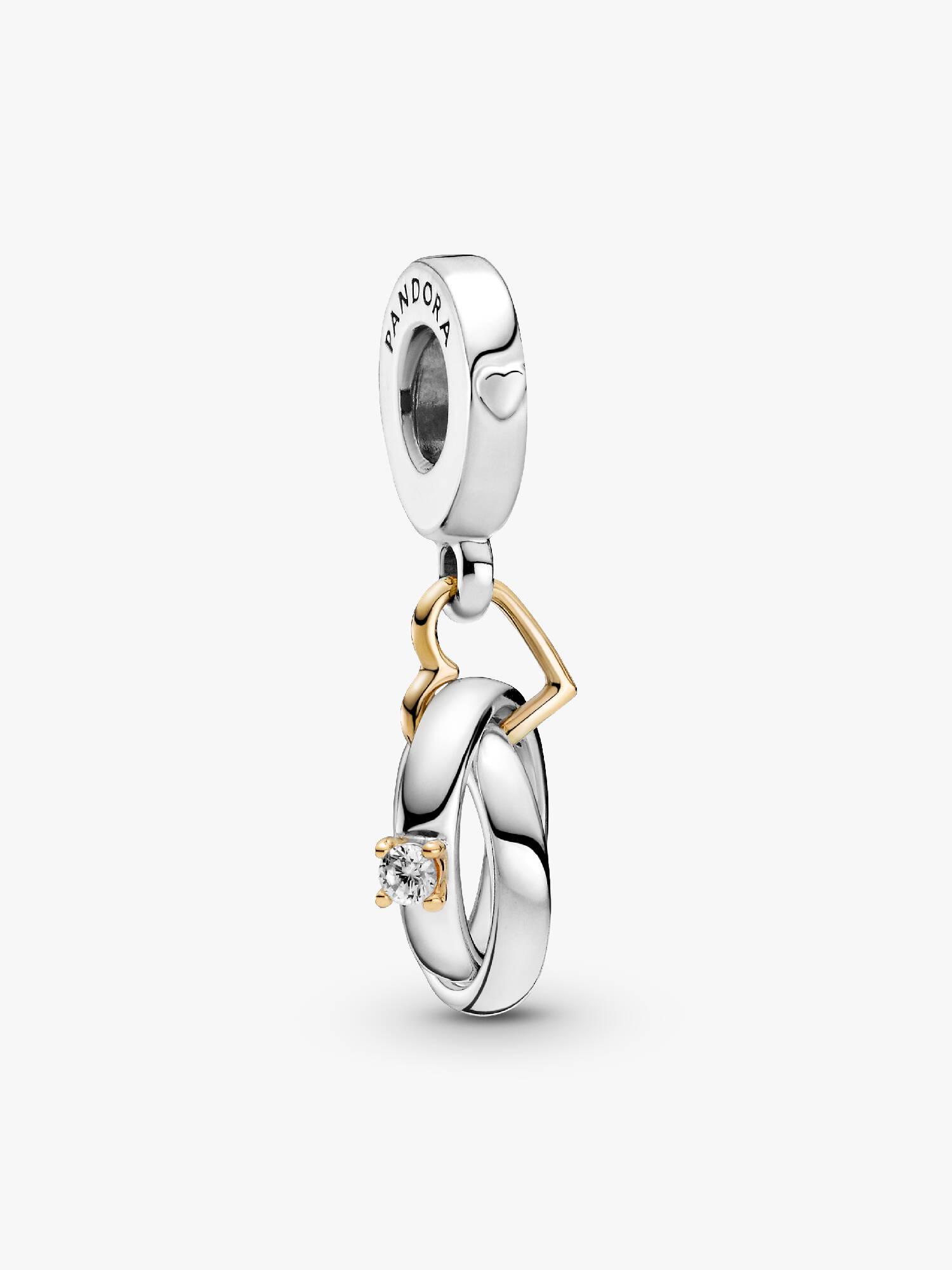 FINAL SALE - Two-tone Wedding Rings Dangle Charm
