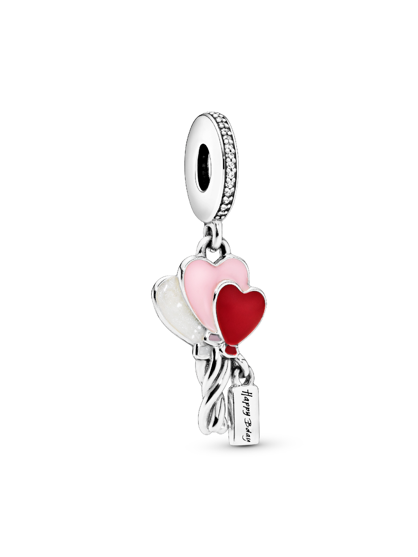 Женский шарм Pandora Happy Bday Balloon Dangle Charm, цвет: Серебро