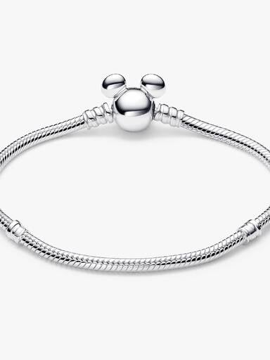 Disney Mickey Mouse Clasp Moments Snake Chain Bracelet