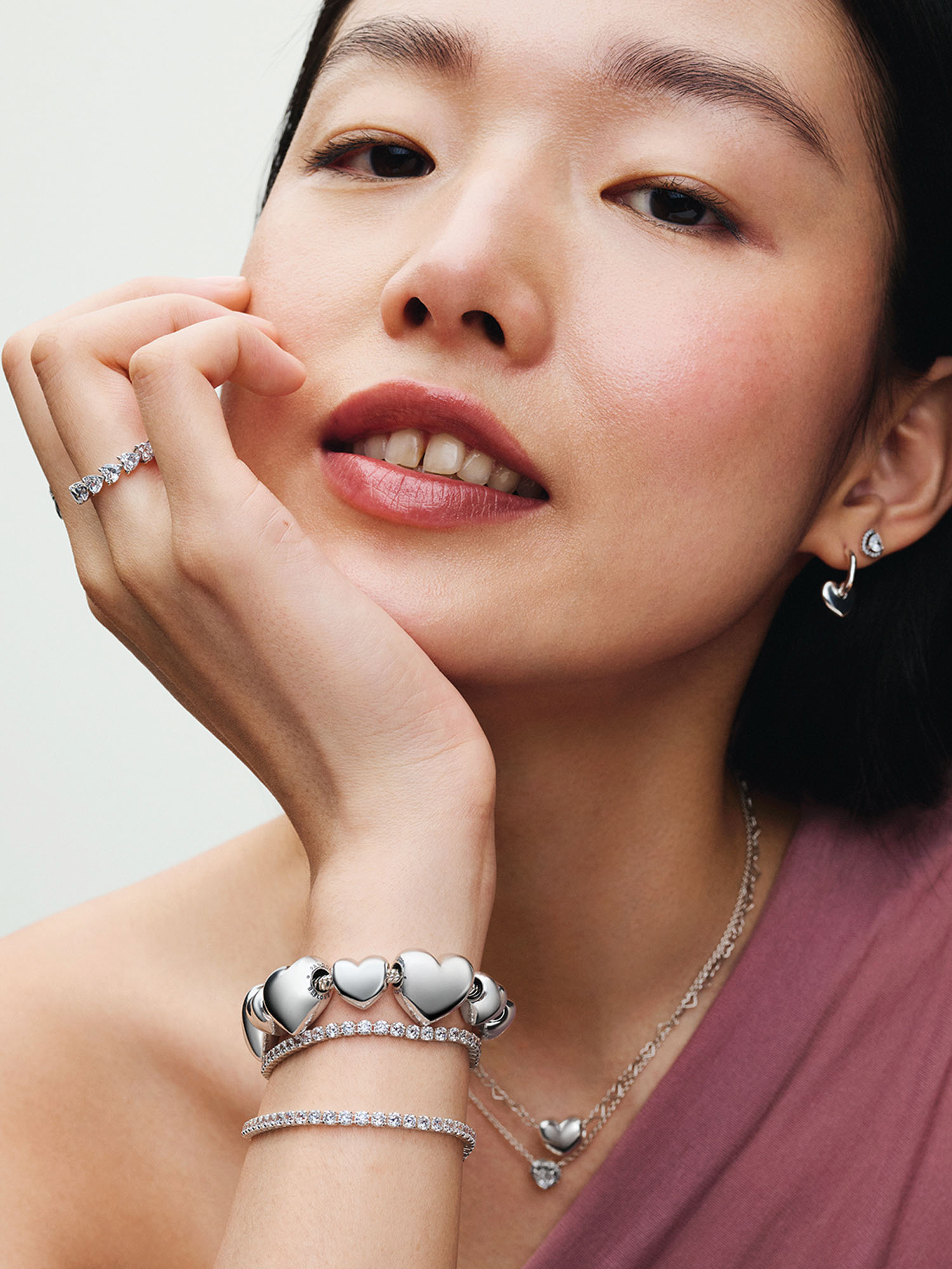Band of Clear Hearts Ring | Sterling silver | Pandora US
