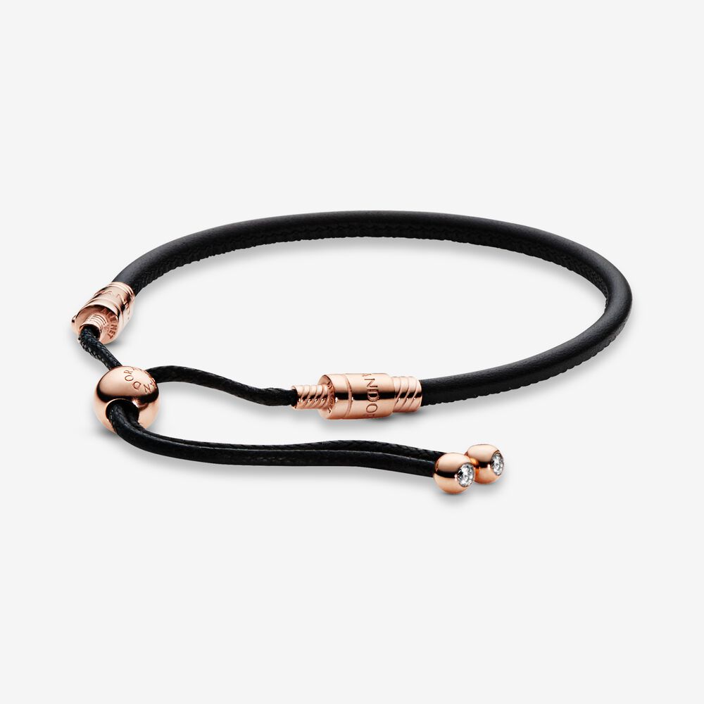 Sliding Leather Bracelet | Pandora Rose | Pandora US | Rose gold ...