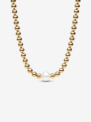 FINAL SALE - Treated Freshwater Cultured Pearl & Beads Collier Necklace FINAL SALE - Treated Freshwater Cultured Pearl & Beads Collier Necklace