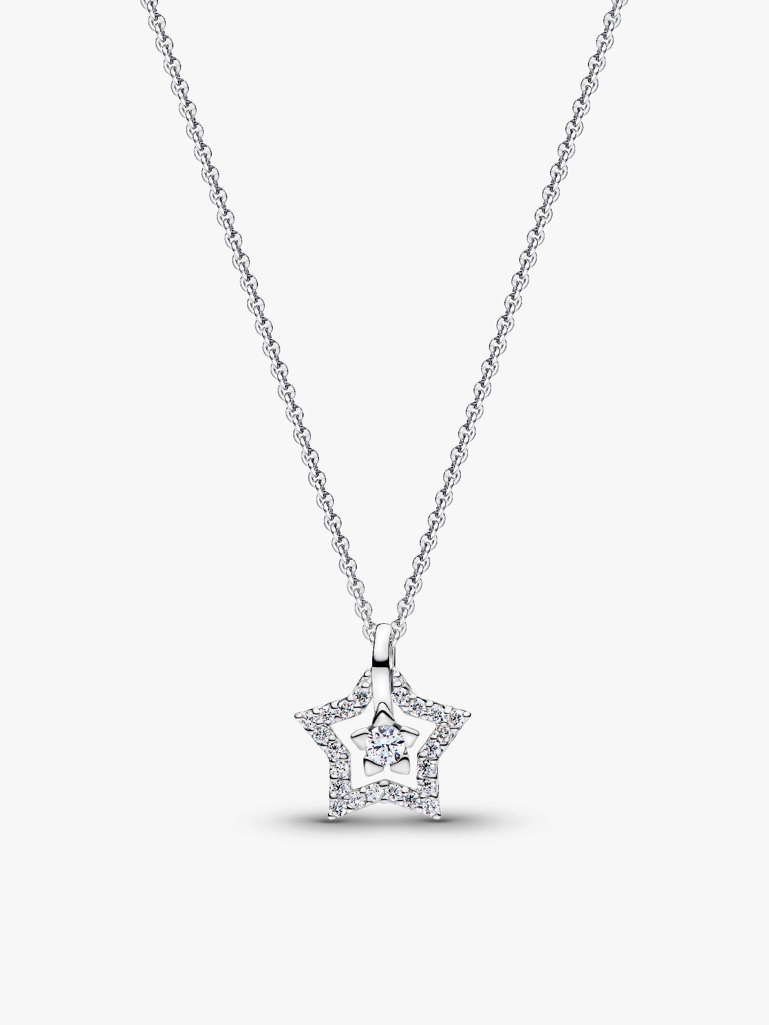 Pandora Talisman Sterling Silver Lab-Grown Diamond Star Pendant Necklace