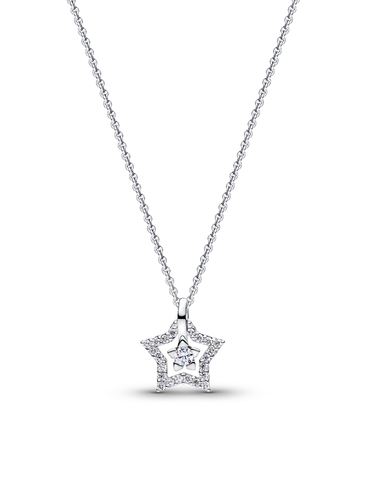 Женское колье Pandora Talisman Sterling Silver Lab-Grown Diamond Star Pendant, цвет: Серебро — фото 1