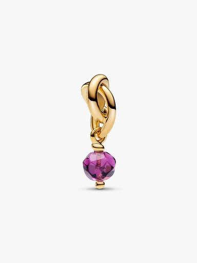 February Purple Eternity Circle Dangle Charm