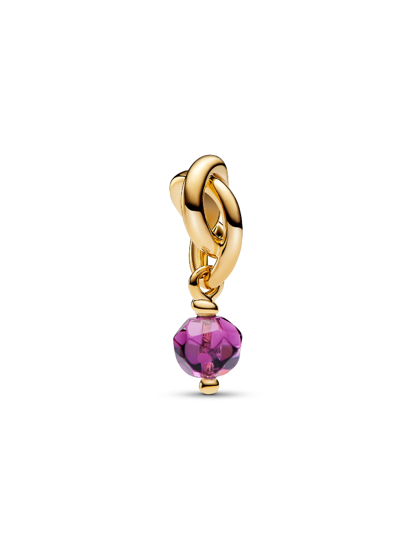 February Purple Eternity Circle Dangle Charm