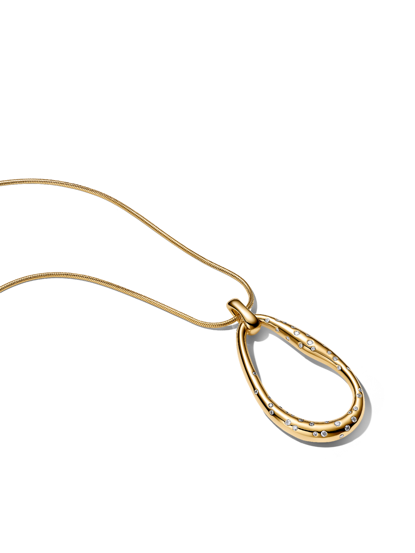 Женские колье Pandora Organically Shaped Stone-Set Statement Pendant, цвет: Позолоченный — фото 1