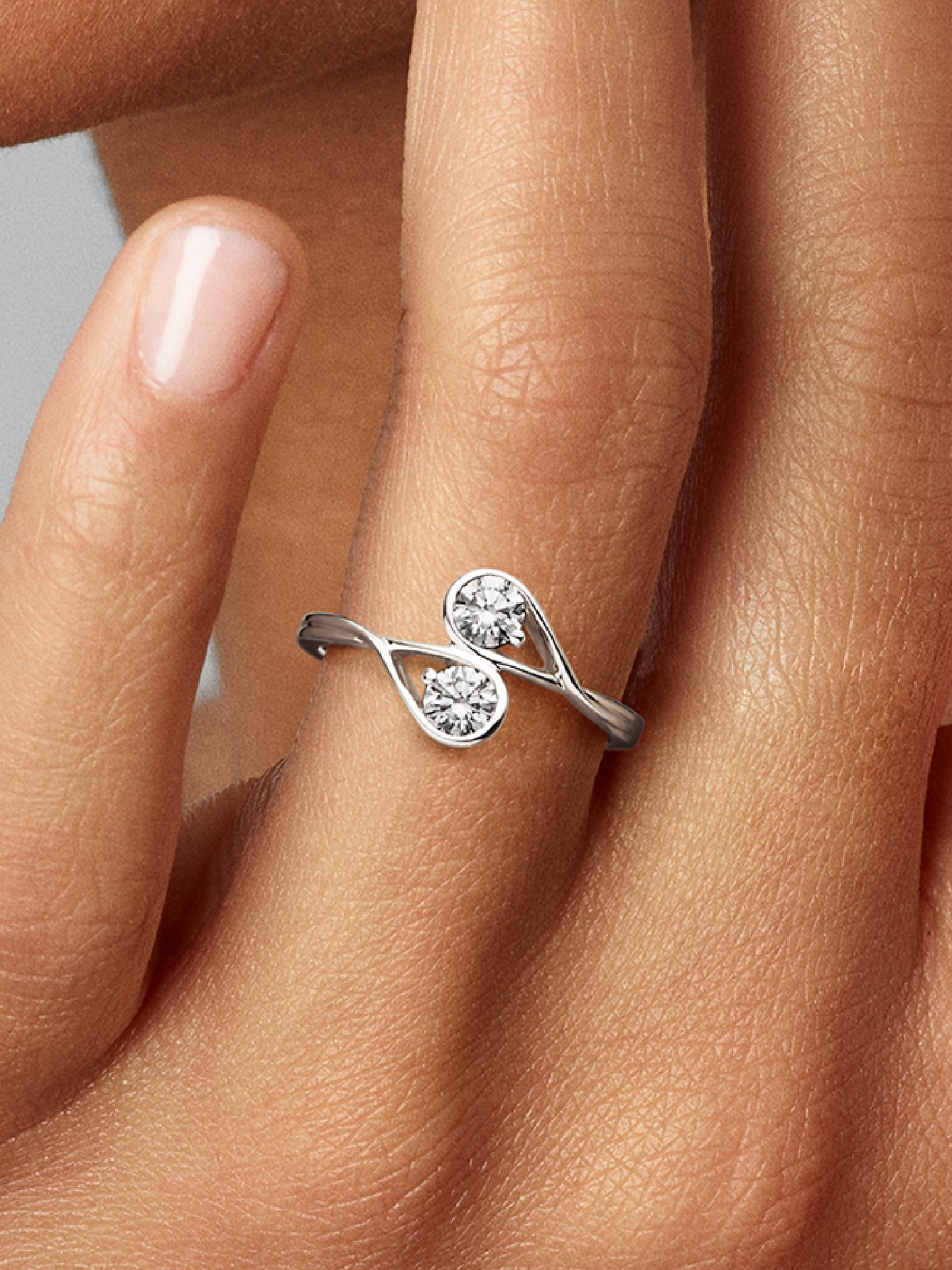 Женское кольцо Pandora Infinite 14k White Gold Double Lab-grown Diamond, цвет: Белый золотой — фото 3