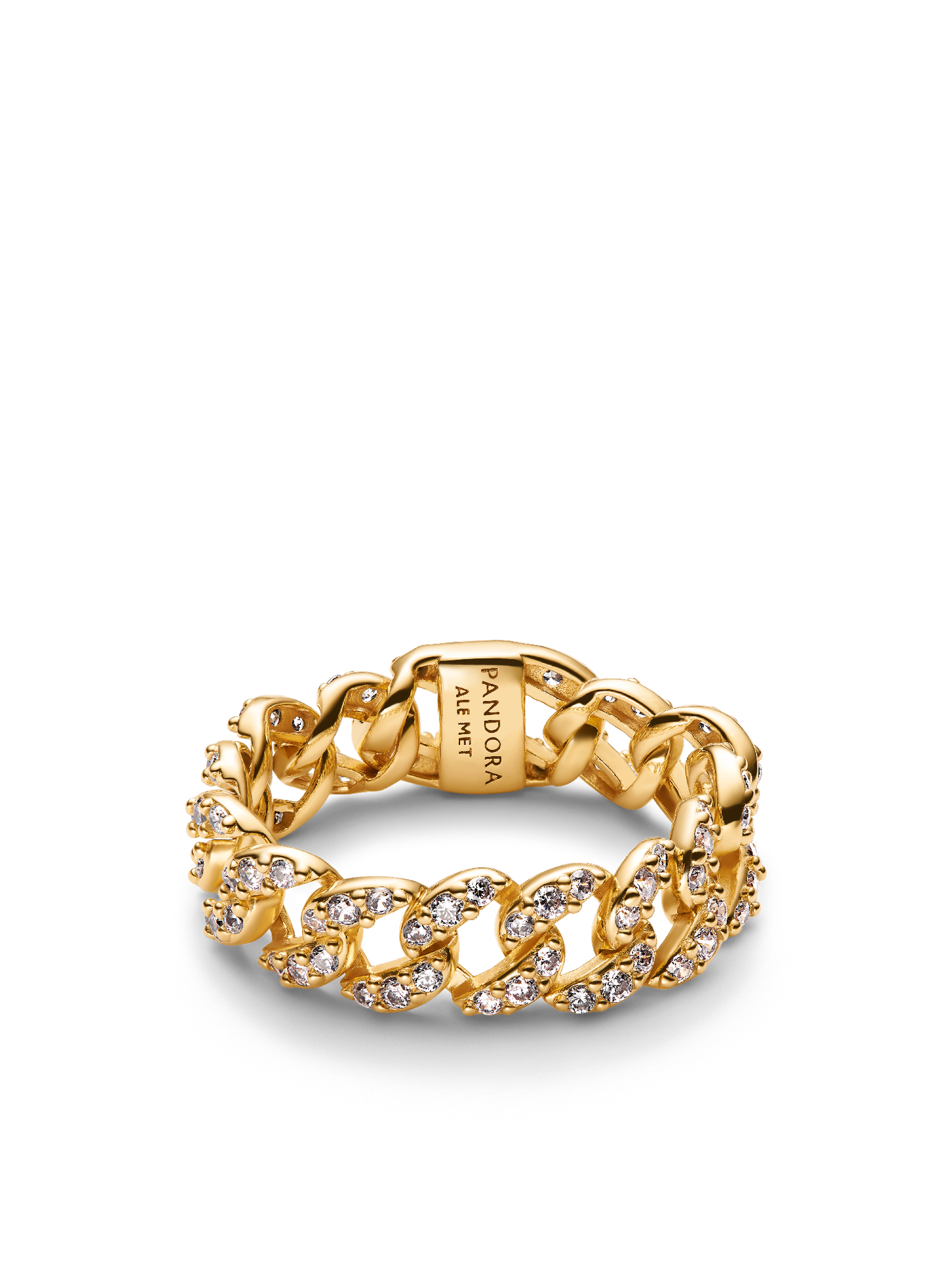 Женское кольцо Pandora Pavé Cuban Chain, Gold plated, цвет: Позолоченный — фото 1