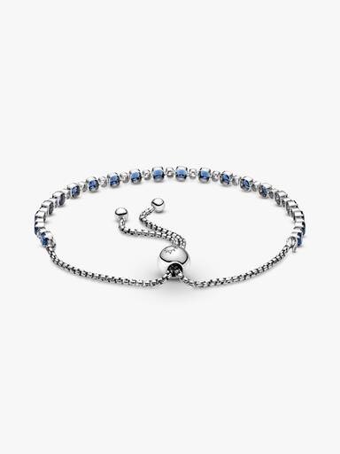 FINAL SALE - Blue and Clear Sparkle Slider Bracelet
