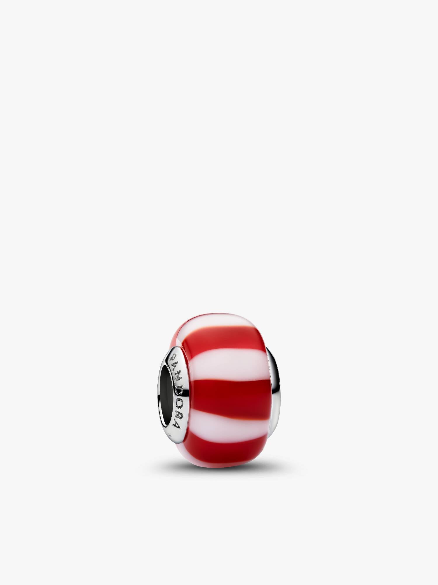 Red Peppermint Murano Glass Charm