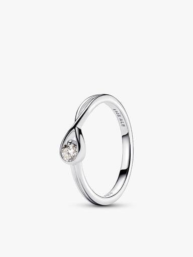 Pandora Infinite Lab-grown Diamond Necklace and Ring Set 0.30 ct tw Sterling Silver