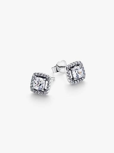 Square Halo Stud Earrings