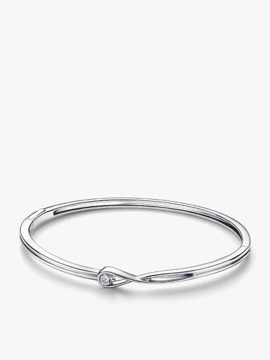 Pandora Brilliance Lab-Grown Diamond Bangle Bracelet and Ring Set 0.30 carat tw Sterling Silver