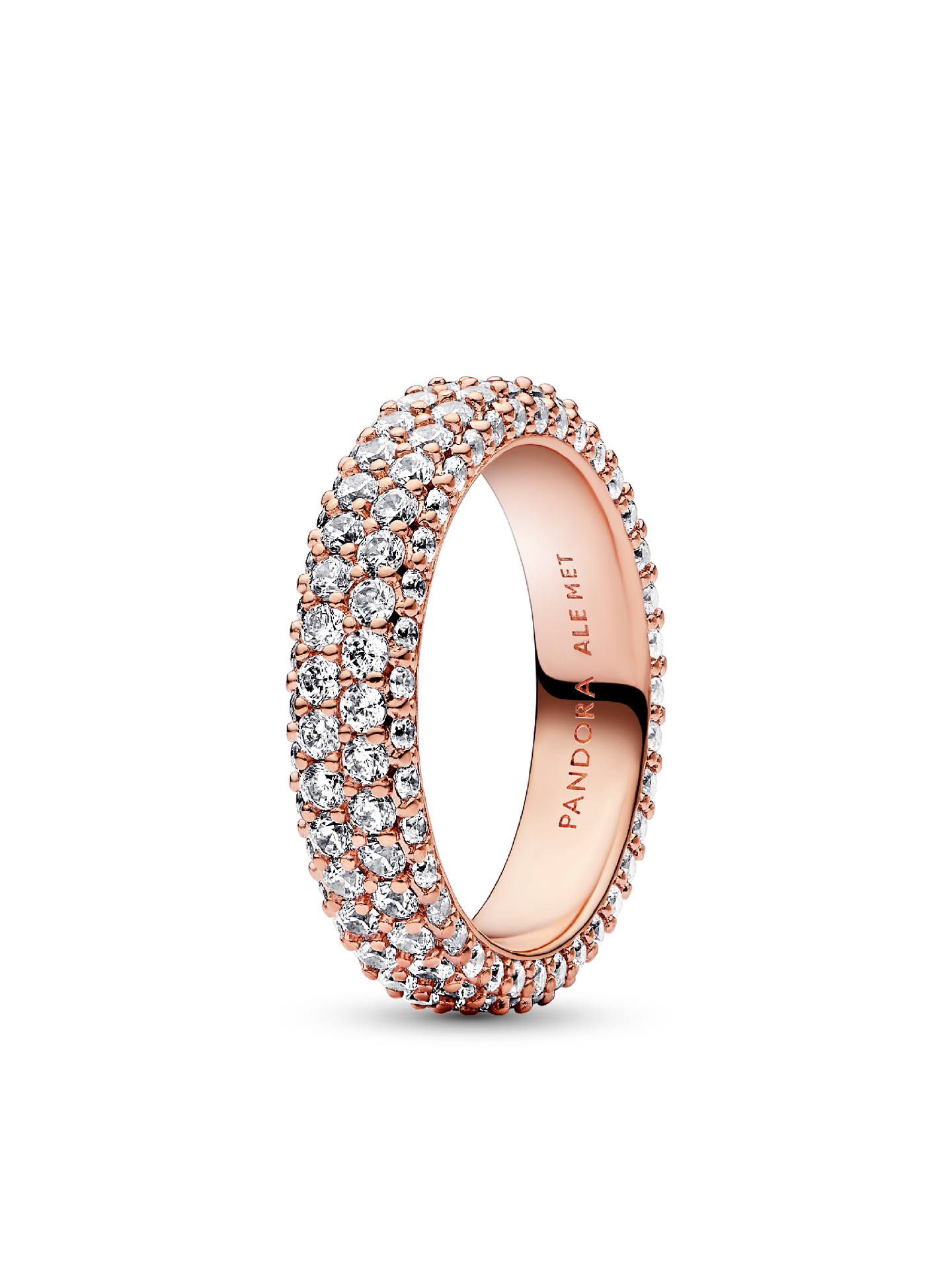 Женское кольцо Pandora Timeless Pavé Double-row, цвет: Покрытие розовым золотом — фото 1