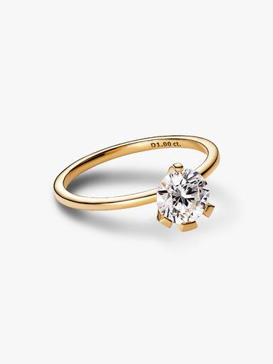 FINAL SALE - Pandora Nova 14k Gold Lab-grown Diamond Ring