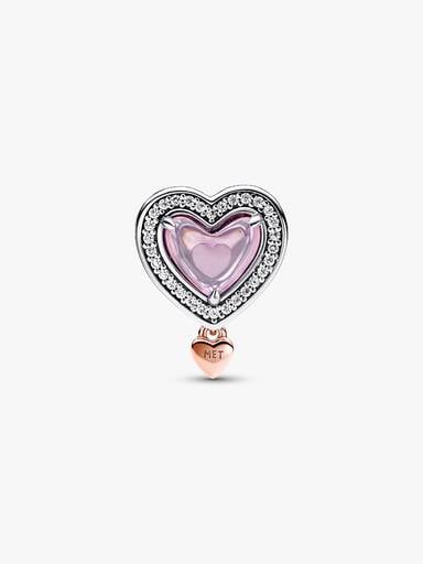 Two-tone Openwork Mom & Heart Charm