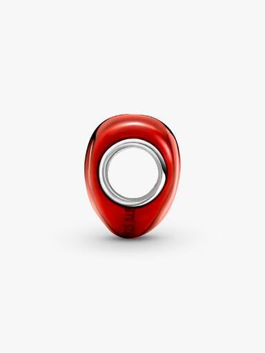 Metallic Red Heart Charm