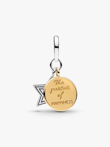 USA Flag Star Double Dangle Charm
