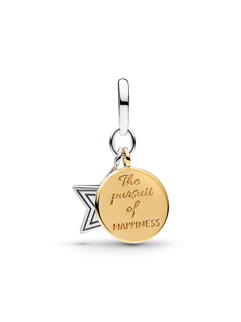 USA Flag Star Double Dangle Charm