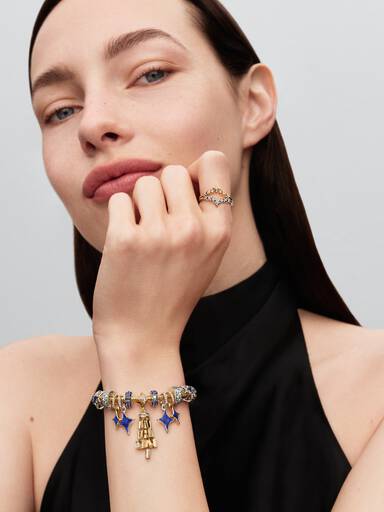 Tiara Stars Ring, Platinum Plated