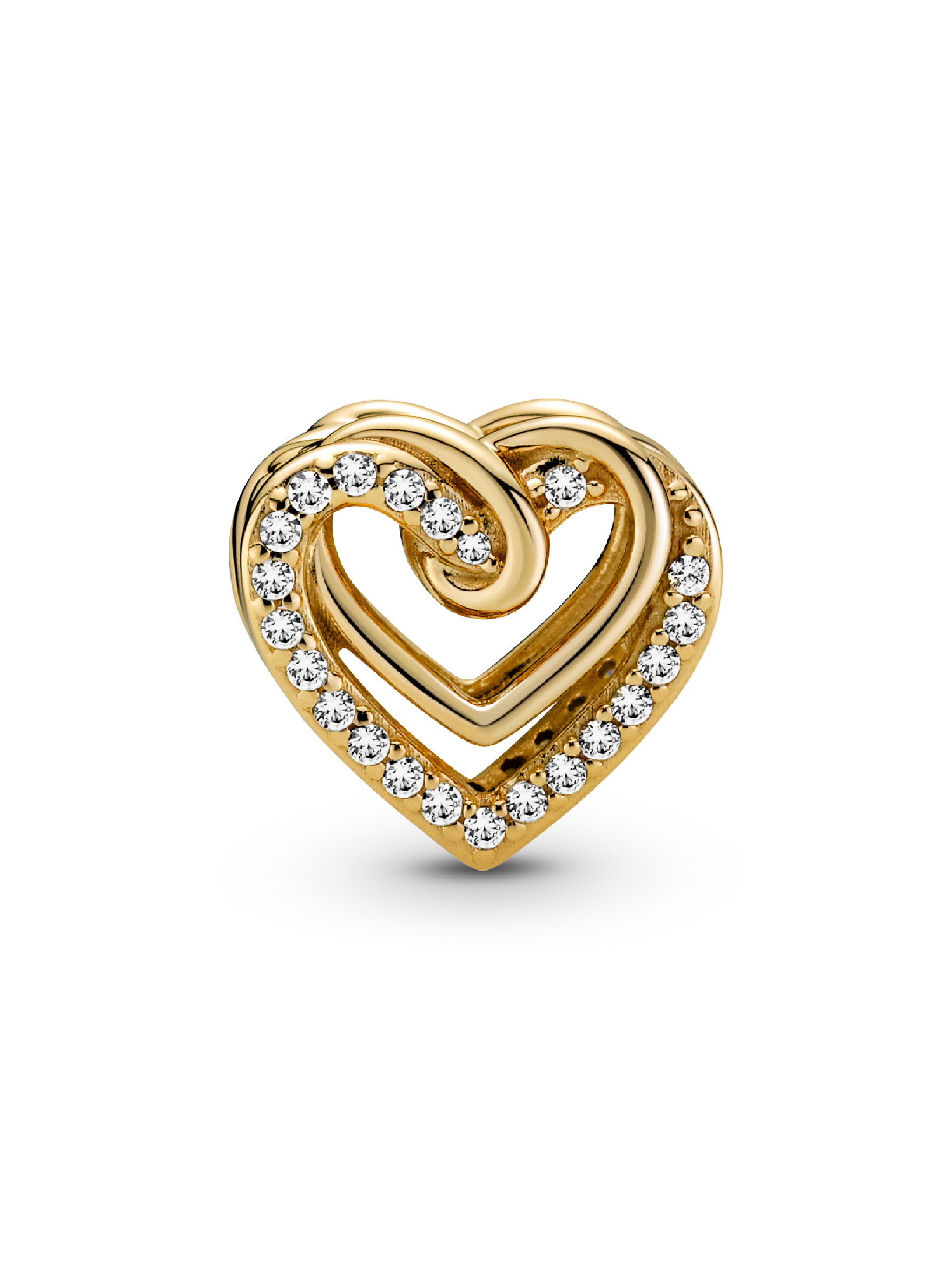 Sparkling Entwined Hearts Charm