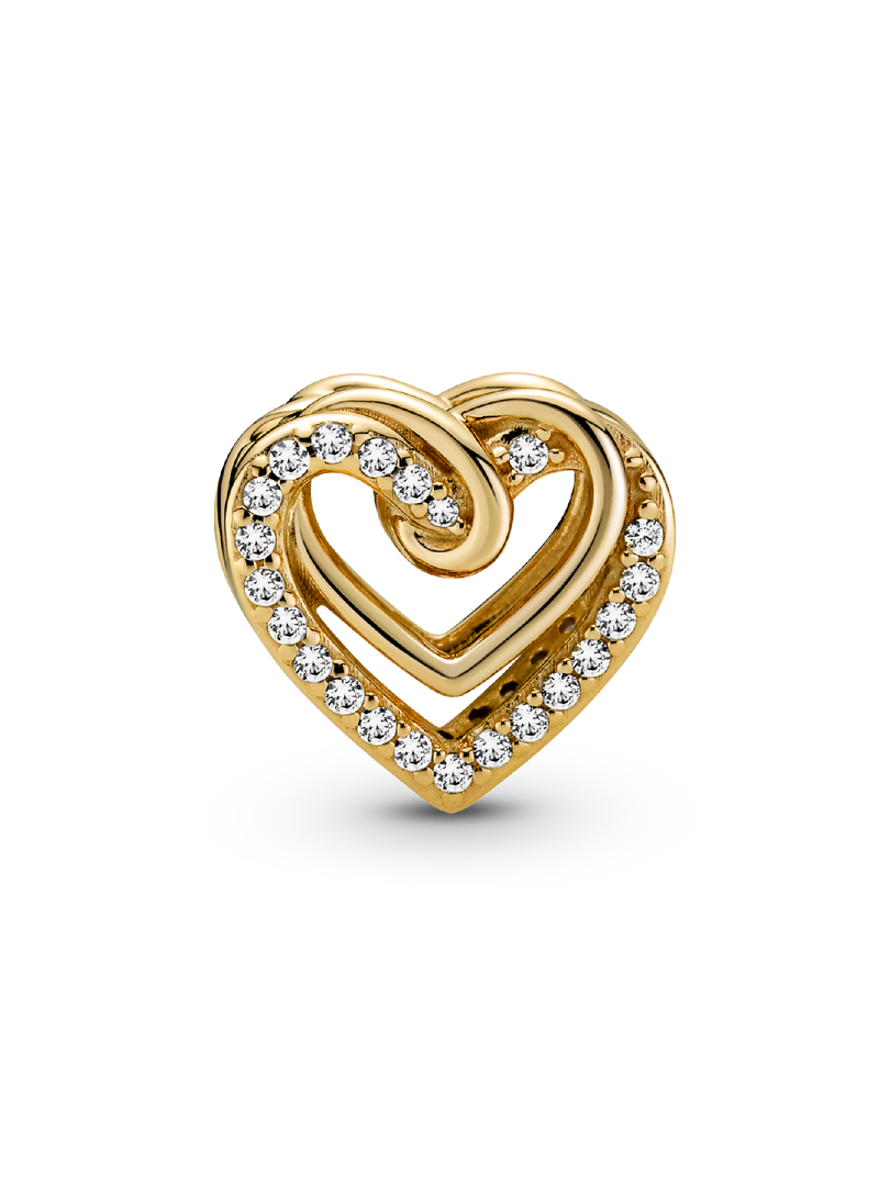 Sparkling Entwined Hearts Charm