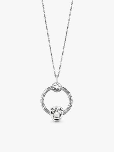 June Birthstone Eternity Circle O Pendant Set