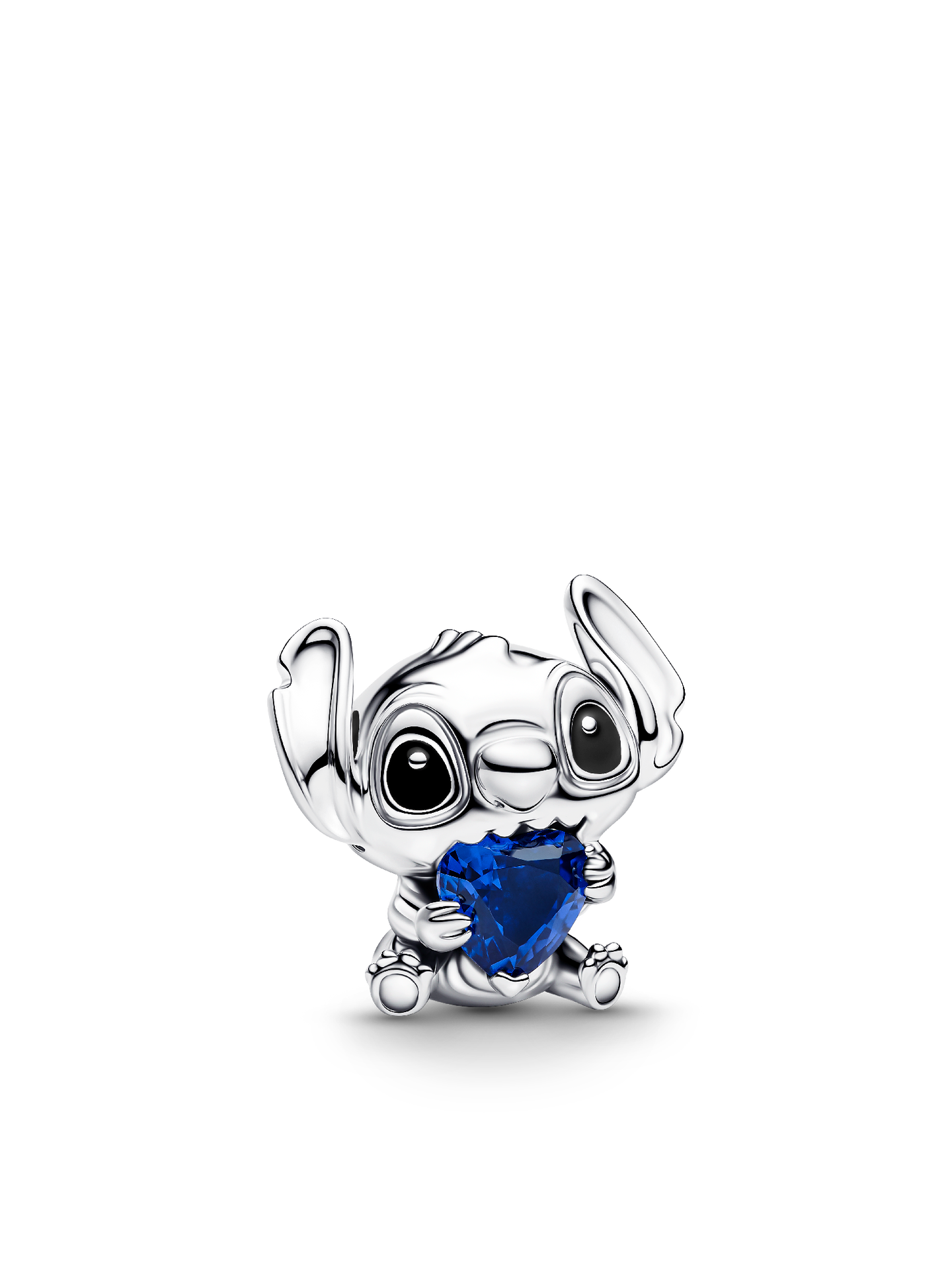 Женский шарм Pandora Disney Stitch Blue Heart Charm, цвет: Серебро — фото 1