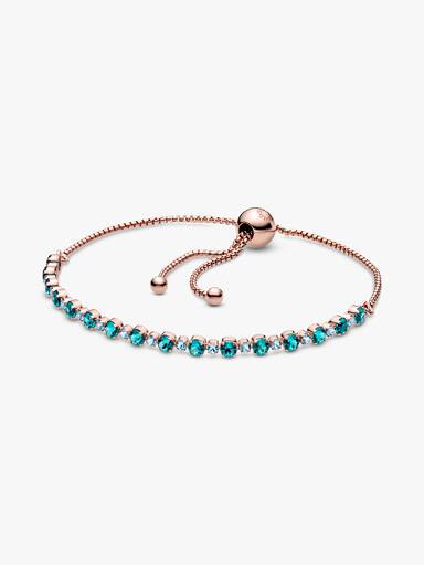 FINAL SALE - Turquoise Sparkling Slider Tennis Bracelet