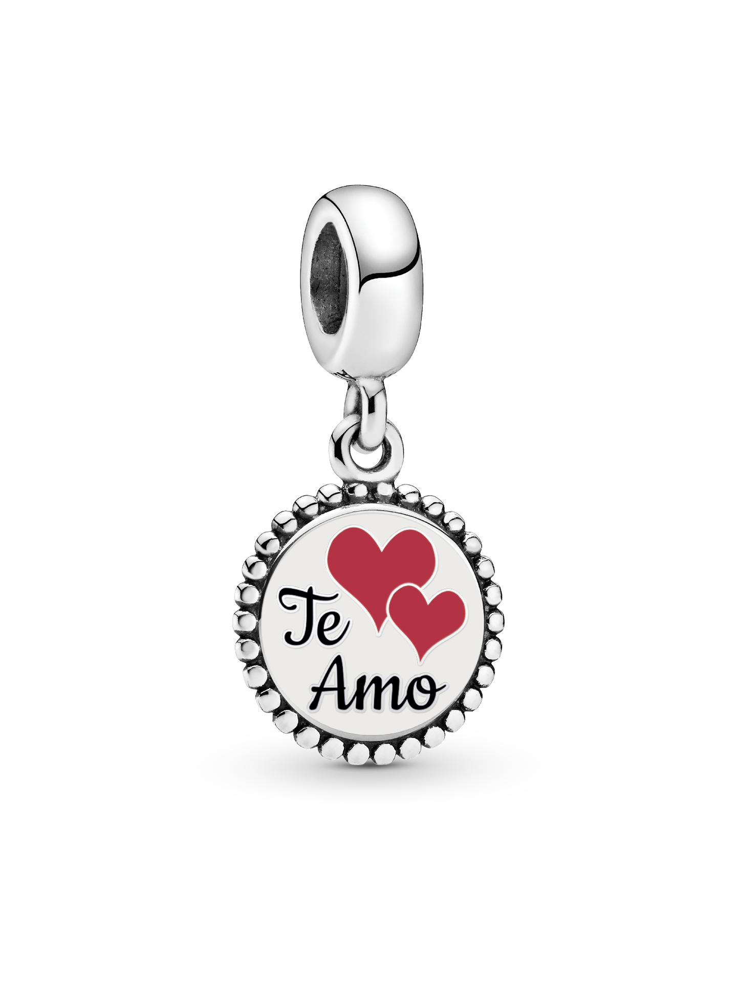 Женский шарм Pandora Te Amo Dangle Charm, Sterling silver #ENG791169_440, цвет: Серебро