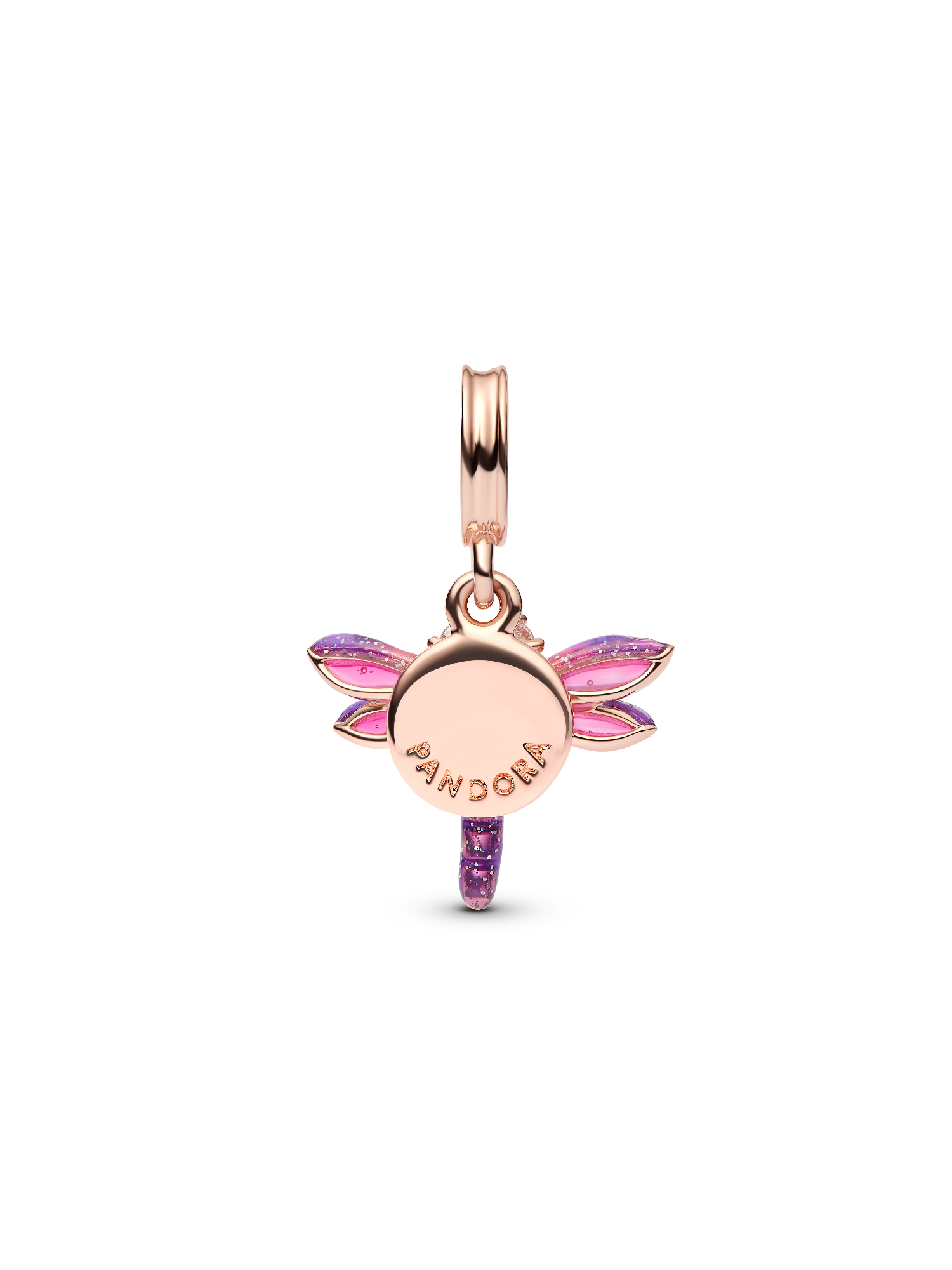 Pink Dragonfly Double Dangle Charm
