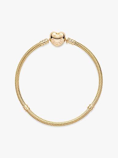Pandora Moments Heart Clasp Snake Chain Bracelet