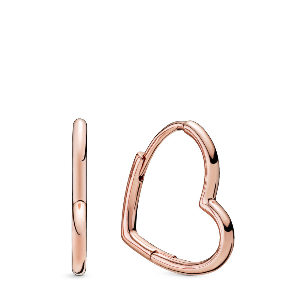 Asymmetrical Heart Hoop Earrings | Rose 