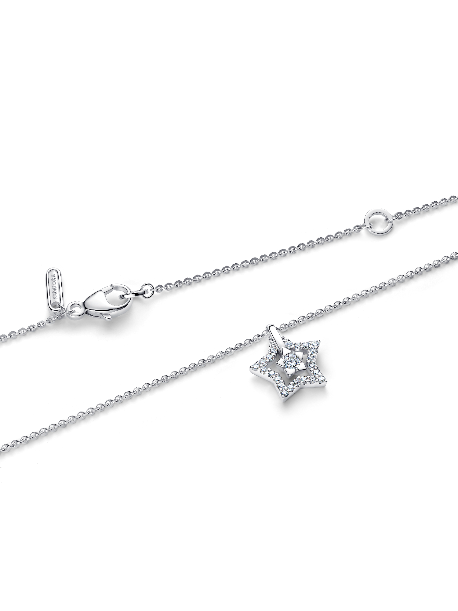 Pandora Talisman Sterling Silver Lab-Grown Diamond Star Pendant Necklace