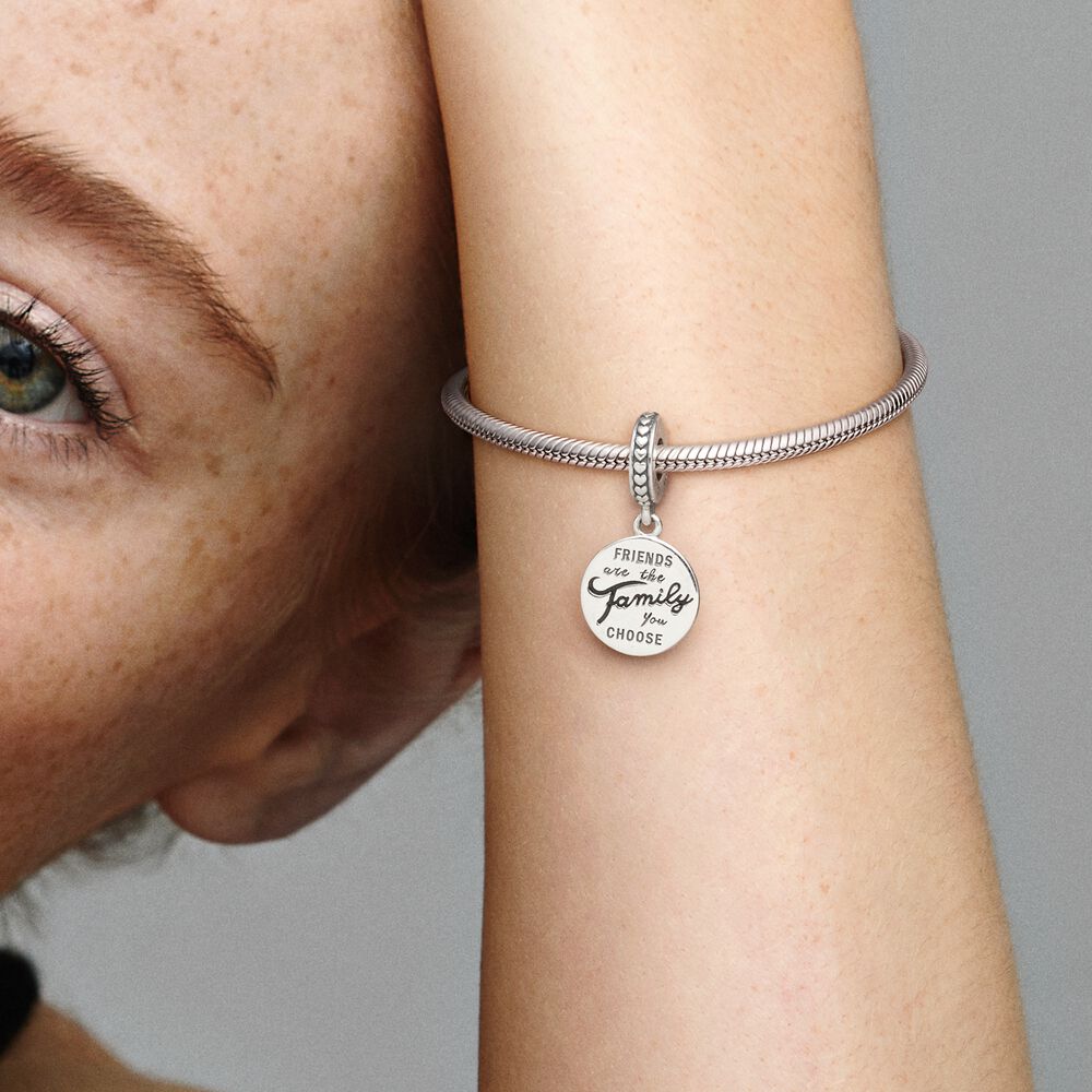 Friends Are Family Dangle Charm | Sterling silver | Pandora US