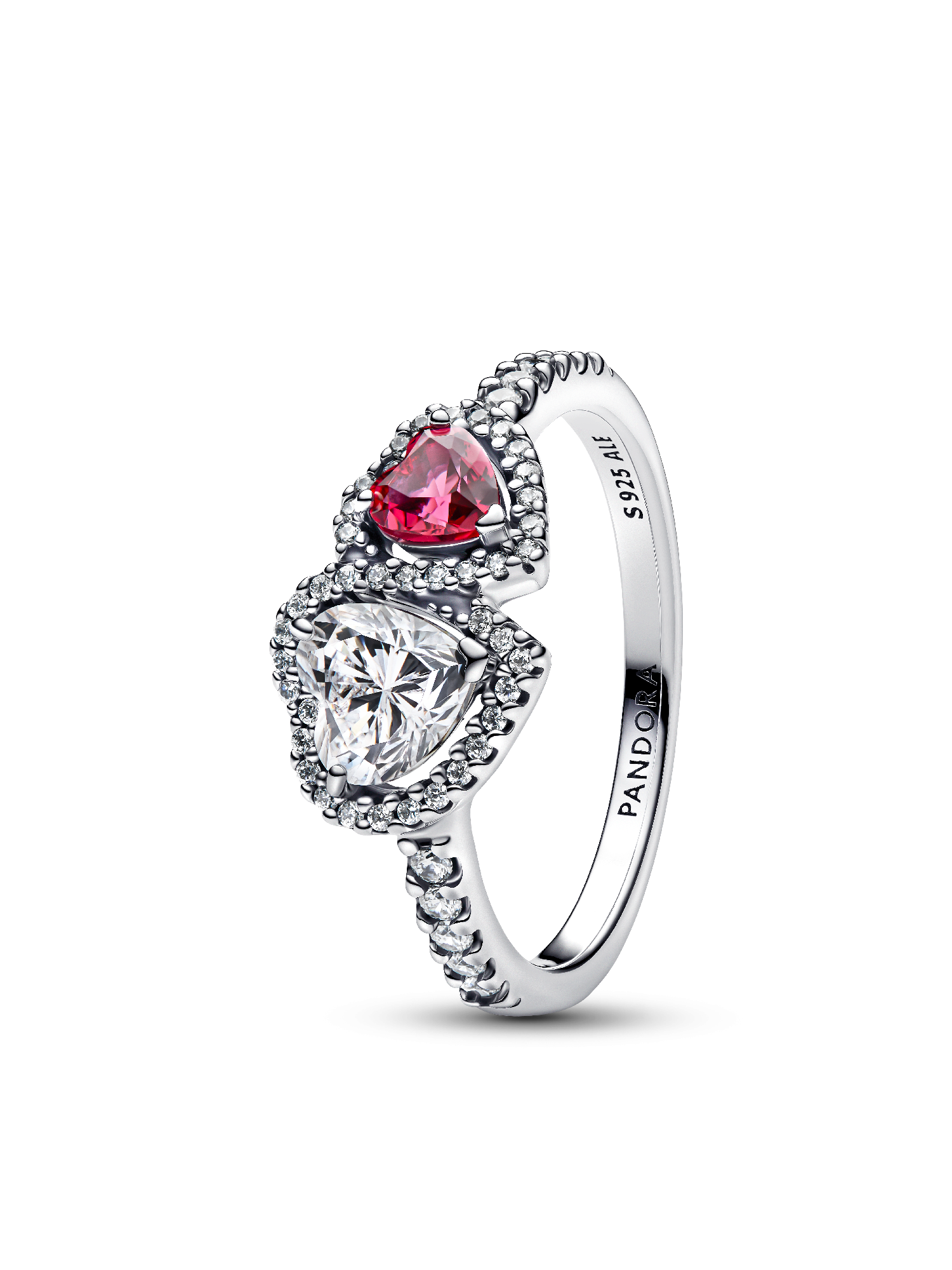 Sparkling Halo Hearts Ring Set